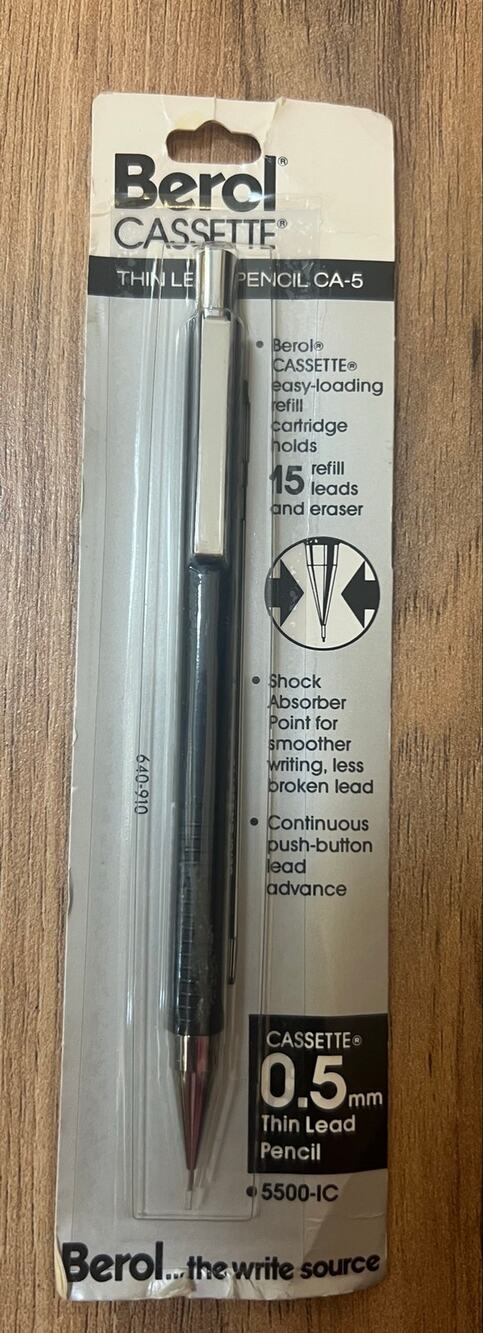 Vintage Berol Cassette CA-5 0.5mm Mechanical Pencil Sealed NOS Discontinued